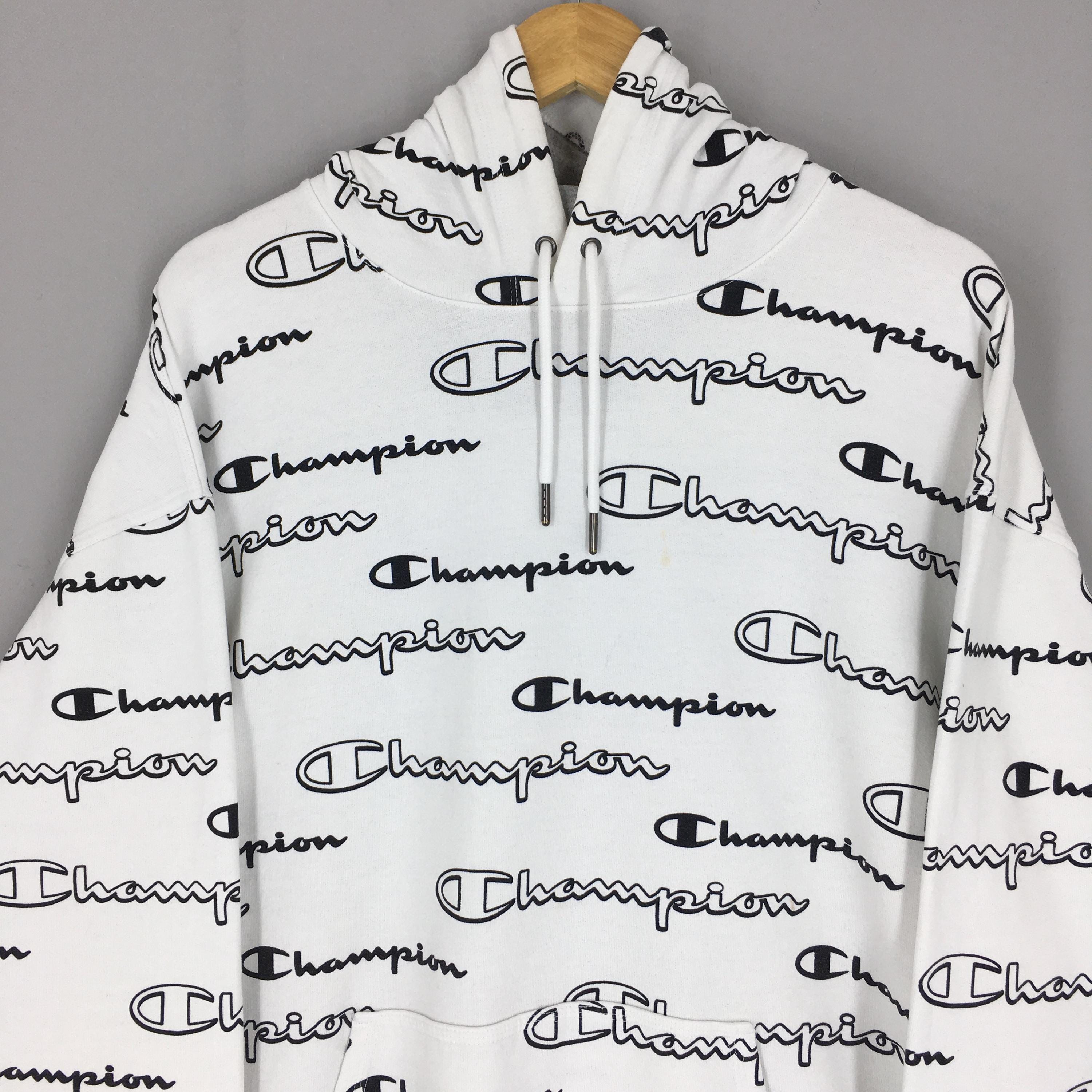 Vintage Champion All Over Printed Hoodie Sweatshirt Xxlarge 