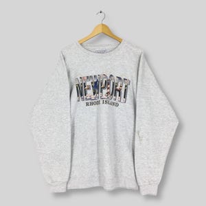 Vintage Newport Rhode Island Gray Sweatshirt Oversize Newport Rhode Island Graphic Sweater Newport Jumper Rhode Island Crewneck Size 3XL