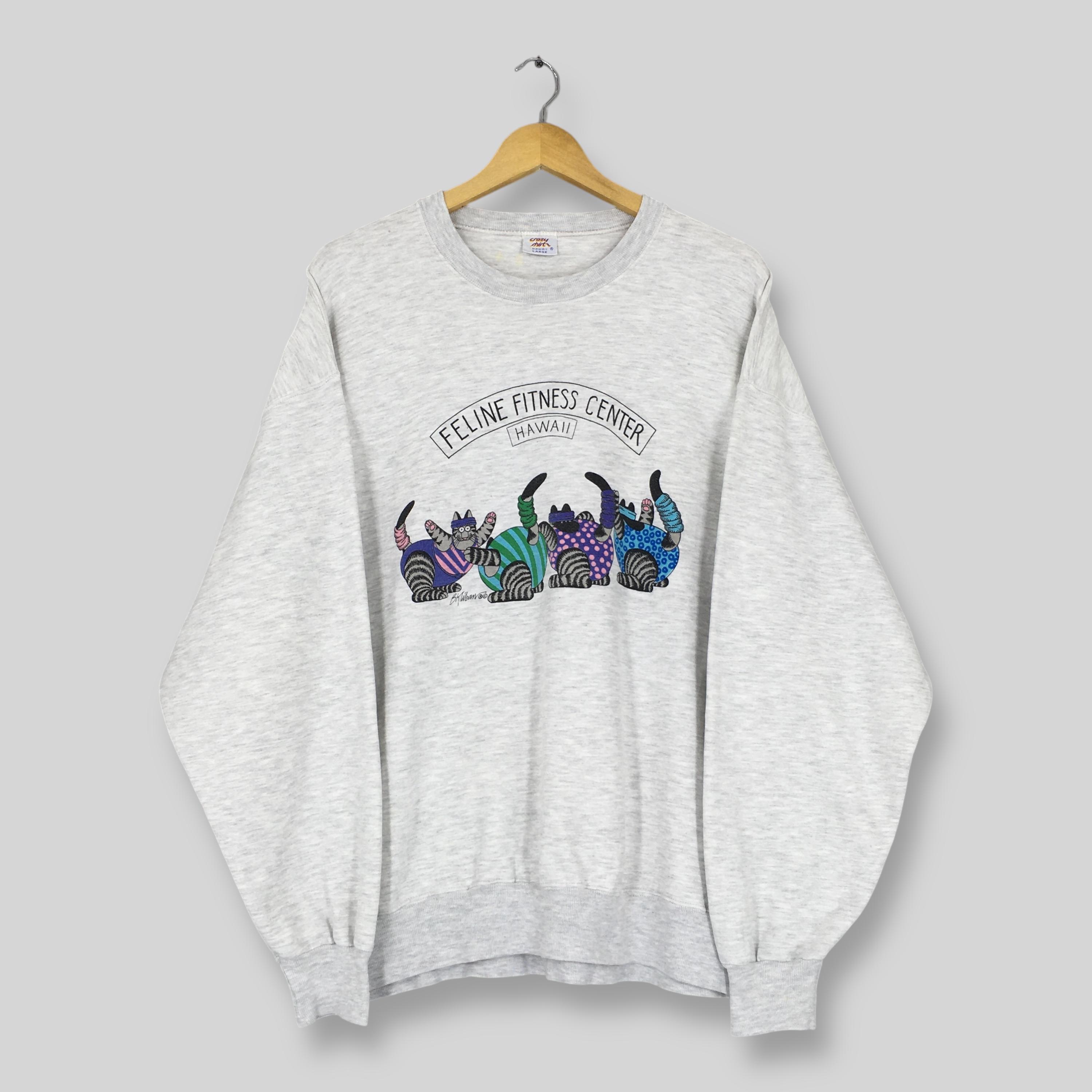 Vintage 90s B Kliban Cat Fitness Center Sweatshirt Large Crazy