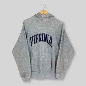 Vintage 80s University of Virginia Hoodie Sweatshirt Medium Virginia Spell Out Sweater Virginia Cavaliers NCAA Pullover Hoodie Size M