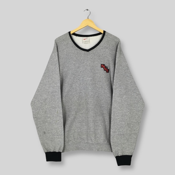 Vintage Nike Swoosh Gray Sweatshirt Large 90s Nike Swoosh Spell 