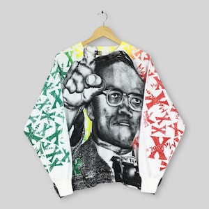 Vintage Malcolm X All Over Print Sweatshirt XLarge Great Malcom X Civil Rights Activist American Jumper Malcolm X Black Community Sweater XL
