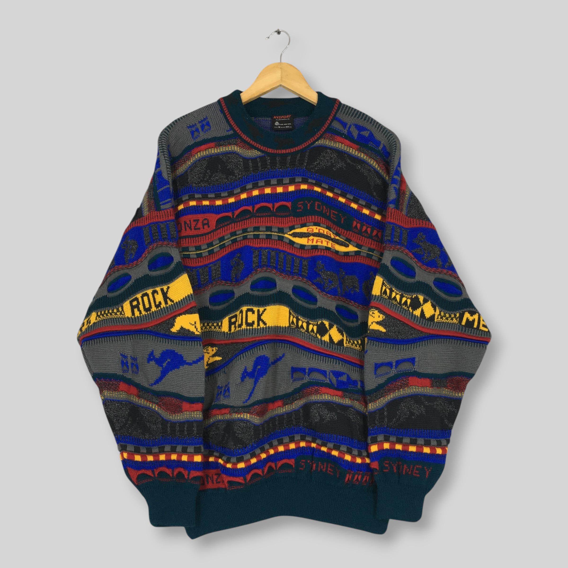 vintage EMAROO 3D knit クリーニング済 Vintage Emaroo Australia Cardigan “Coogi”Sweater Cotton 3d Knit 10