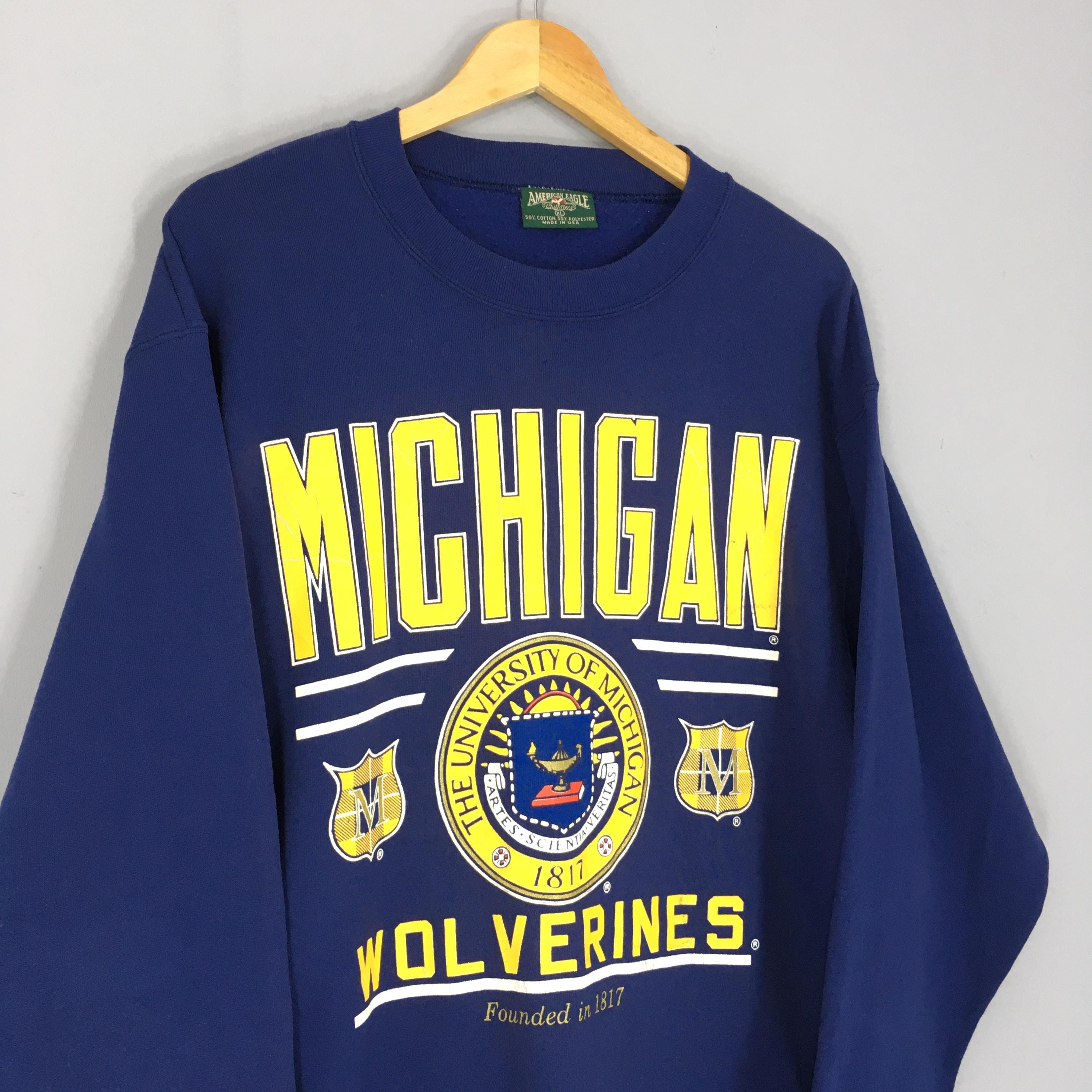 Vintage 90s Michigan Wolverines NCAA Sweatshirt Xlarge Michigan