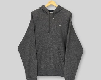 Vintage Nike Swoosh Hoodie Sweatshirt Large Nike Swoosh Embroidered Logo Sweater Nike Usa Jumper Nike Streetwear Gray Pullover Size L
