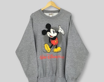 Sudadera vintage de Mickey Mouse Walt Disney XXL con estampado de dibujos animados de Mickey Mouse Disney, cuello redondo, talla XXL