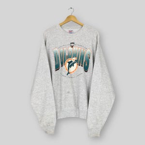 Vintage 90s Miami Dolphins NFL Sweatshirt XXLarge Miami Dolphins Spell Out Sweater Dolphins American Football Jumper Dolphins Crewneck XXL