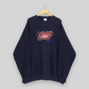 Vintage Dale Jarreti Nascar Racing Blue Sweatshirt XXLarge Dale Jarreti #88 Nascar Racing Embroidered Crewneck Nascar Racing Sweater XXL
