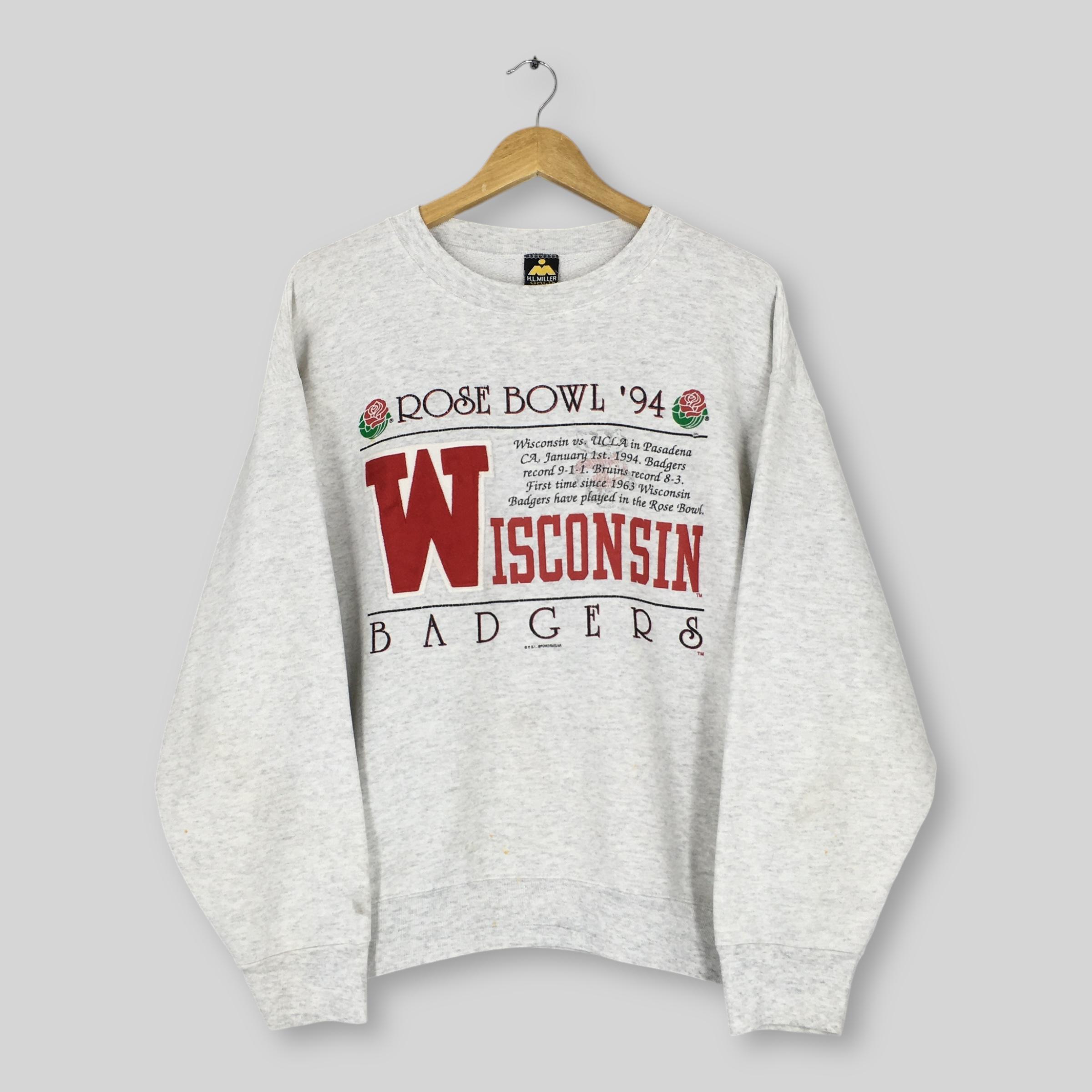 Sweat-shirt col rond vintage années 90 Wisconsin Badgers