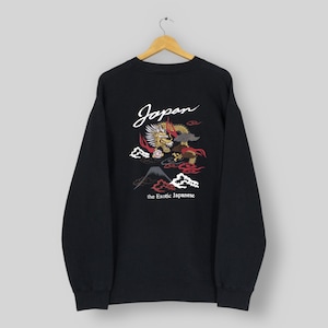 Vintage Bullet Noise Dragon Sukajan Japan Sweatshirt Large Sukajan Dragon Embroidered Souvenir Sweater Japanese Culture Tattoo Jumper Size L