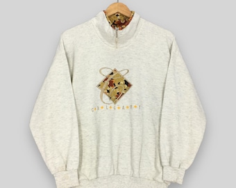 Vintage 90er Jahre Calgary Canada Half Zipper Sweatshirt Medium Calgary Canada Bestickter Pullover Calgary City Canada Pullover Alberta Pullover M