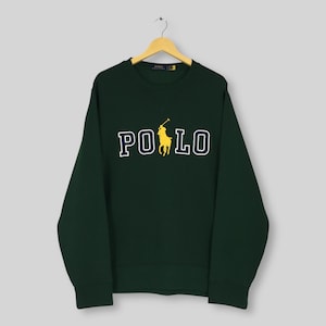 Vintage Y2K Polo Ralph Lauren Green Sweatshirt XLarge Polo Ralph Lauren Embroidered Sweater Polo By Ralph Lauren Jumper RL Crewneck Size XL