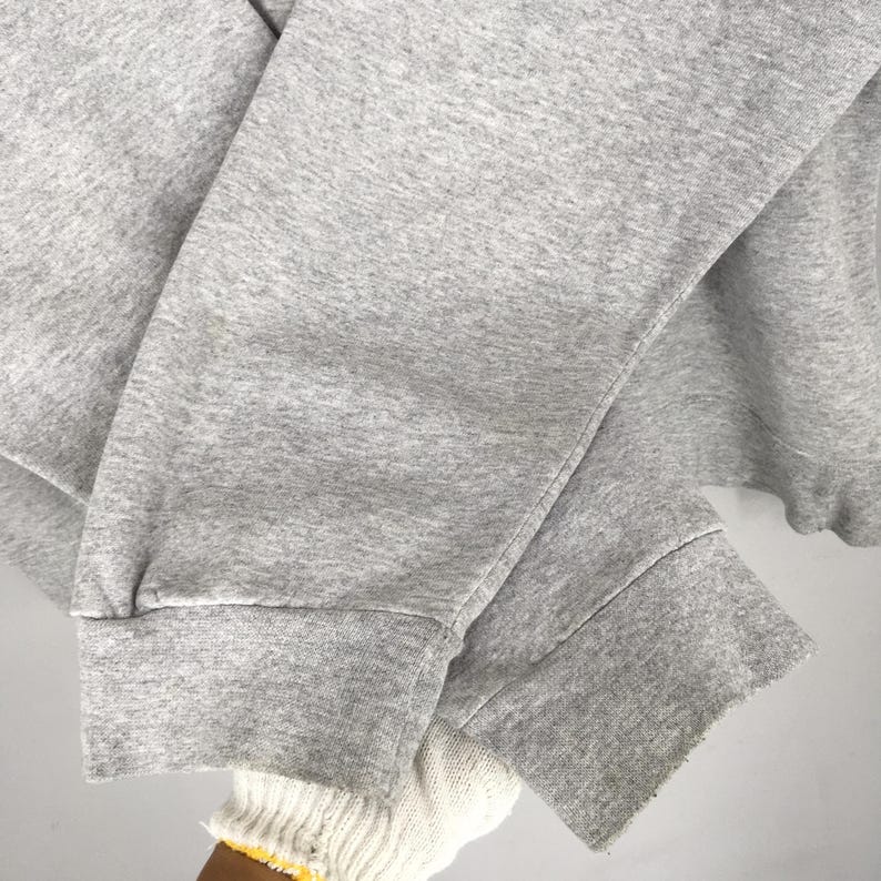 Vintage 1990s Nike Swoosh Gray Sweatshirt Large Nike Swoosh Embroidered Logo Sweater Nike Usa Jumper Nike Streetwear Boxy Crewneck Size L image 4