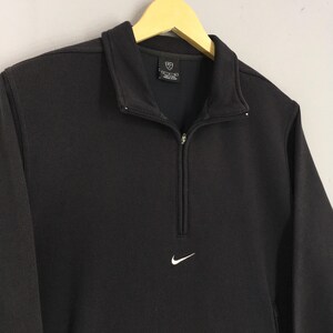 Vintage Nike Golf Half Zipper Sweatshirt Small Nike Golf Swoosh Embroidered Logo Pullover Nike Black Jumper Nike Sportswear Sweater Size S image 3