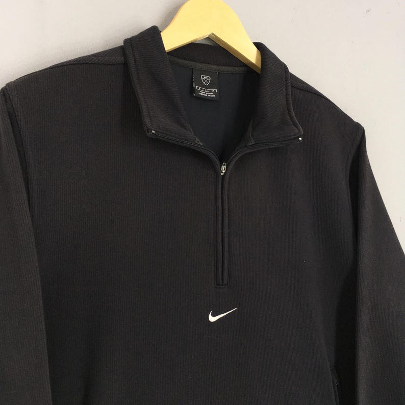 Vintage Nike Golf Half Zipper Sweatshirt Small Nike Golf Swoosh Embroidered Logo Pullover Nike Black Jumper Nike Sportswear Sweater Size S image 3