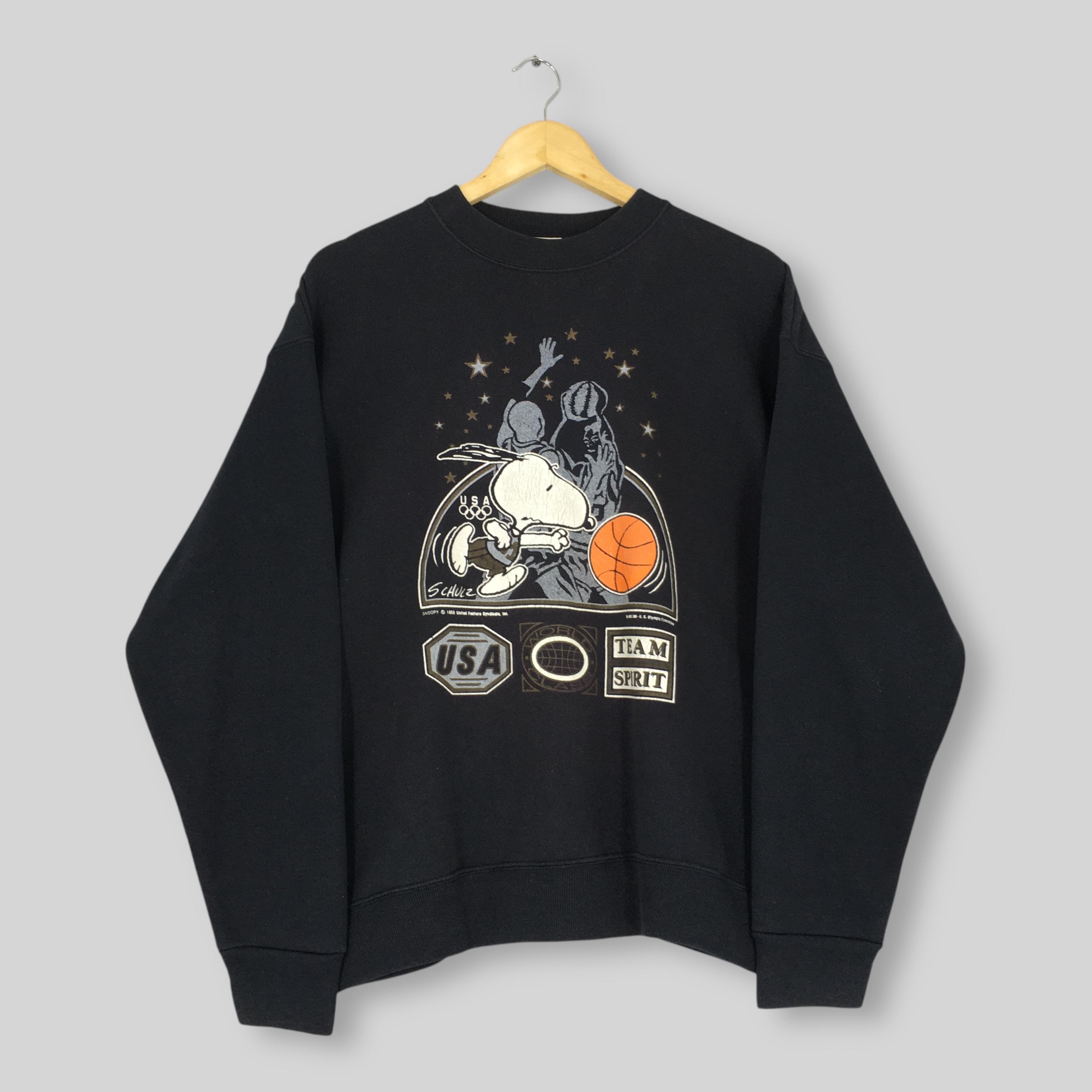 90s SNOOPY usa製 RARE Vintage 90s Snoopy Peanuts USA Olympics Sweatshirt Large Usa