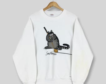 Vintage 90s B Kliban Cats White Sweatshirt Small B Kliban Cats
