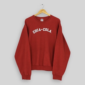 Vintage Coca Cola Carbonated Drink Sweatshirt Medium Coca Cola Spell Out Printed Sweater Coca Cola Soda Drink Jumper Coke Red Crewneck M