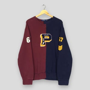 Vintage Polo Ralph Lauren Colorblock Sweatshirt Large Polo Ralph Lauren P Wing Patch 67 Sweater Polo By Ralph Lauren Jumper RL Crewneck L