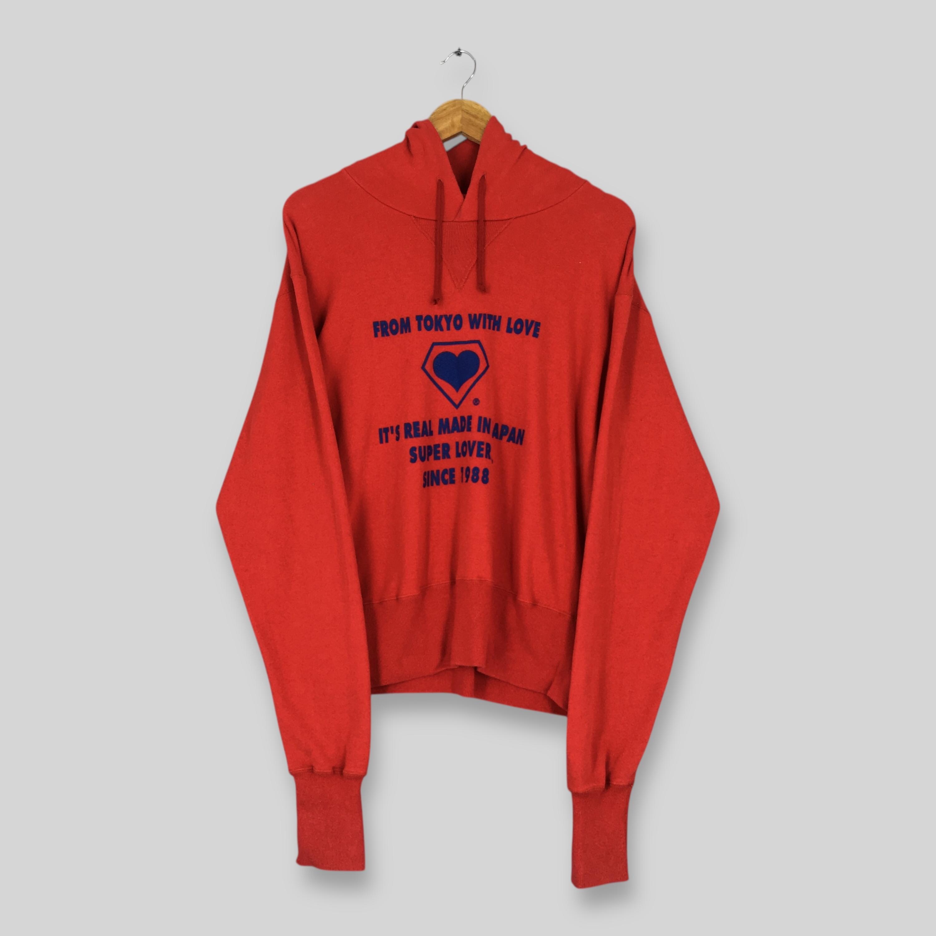 Vintage Super Lovers London Tokyo Hoodie Sweatshirt Large Super