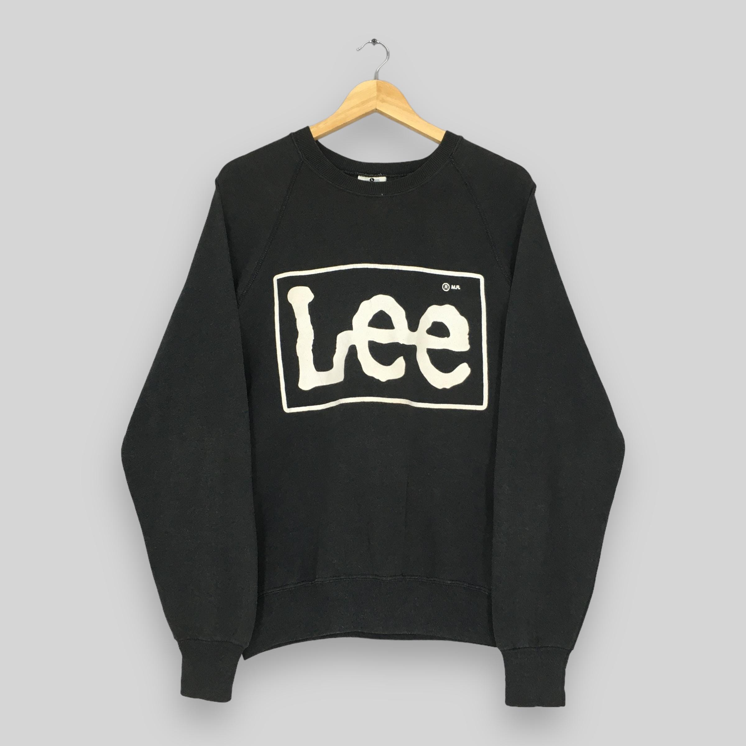 Vintage 90's Lee Jeans Usa Black Sweatshirt Large Lee Spell Out