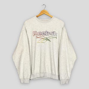 Vintage Reebok Classic Gray Sweatshirt Large Reebok England Printed Logo Sweater Reebok Sportswear Jumper Reebok Classic Crewneck Size L