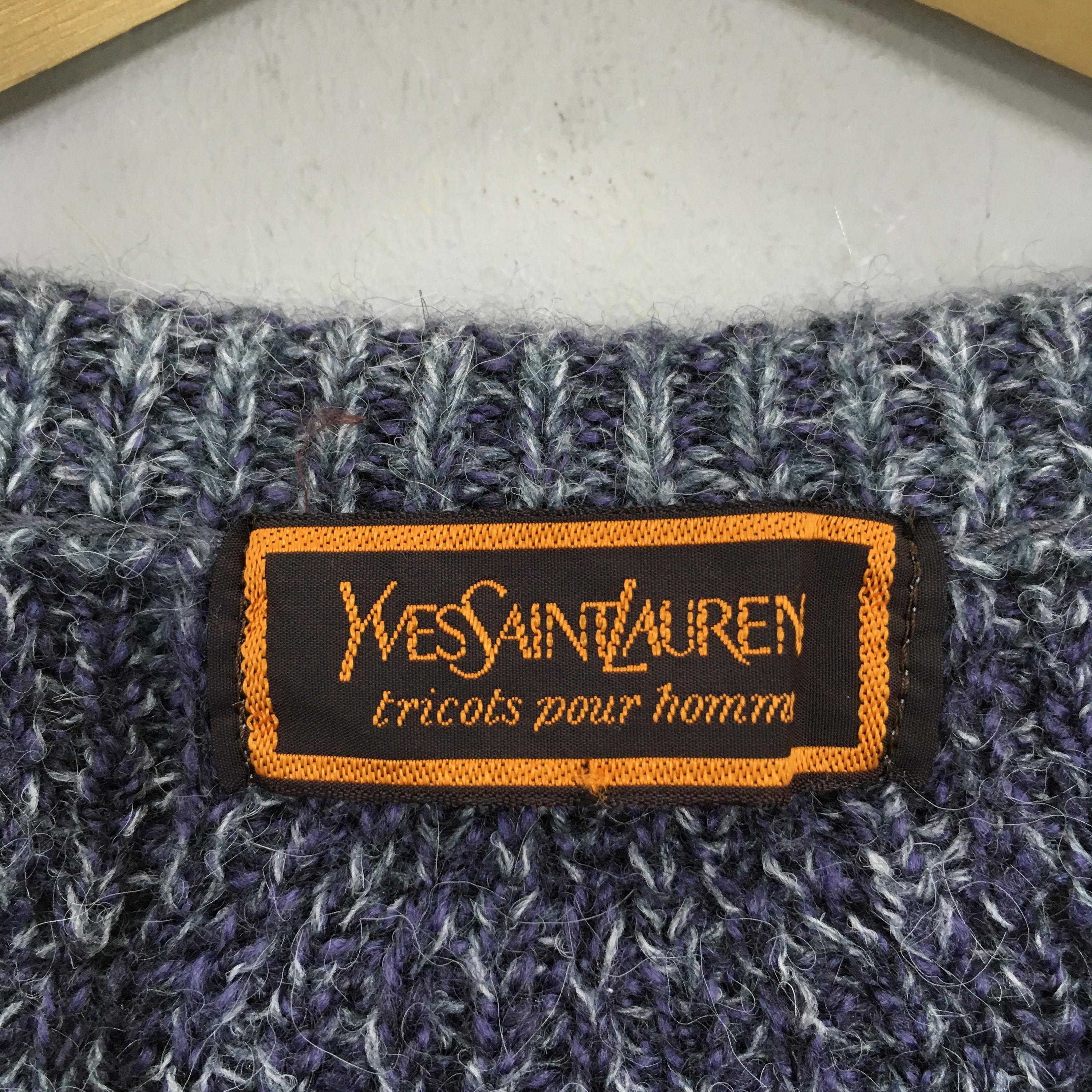 Vintage Yves Saint Laurent Knit Sweater Medium 90's Ysl Italy