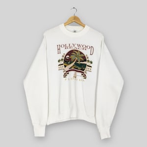 Vintage 90s Hollywood Beach Florida Sweatshirt Large Hollywood Beach Florida Spell Out Graphics Sweater Florida Jumper Beach Crewneck Size L