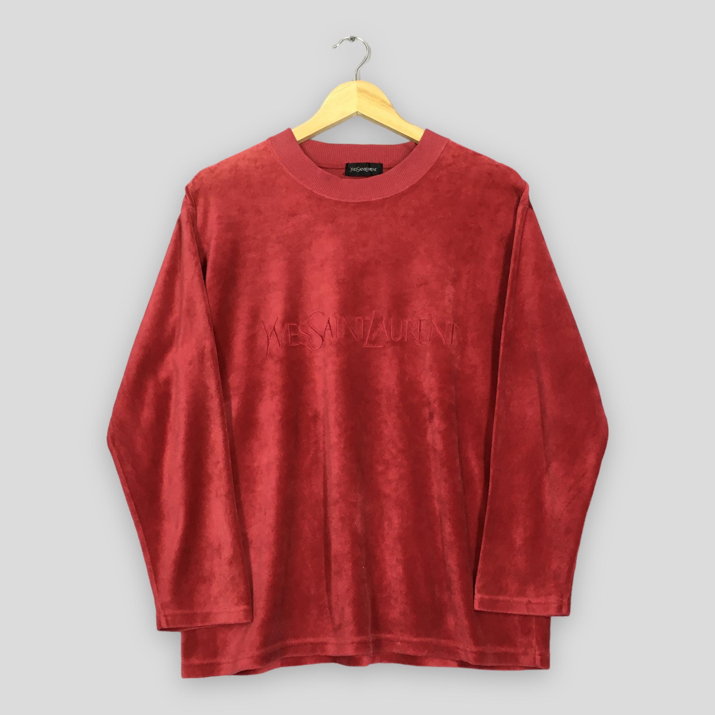 SAINT LAURENT Velour Long-Sleeved Tops