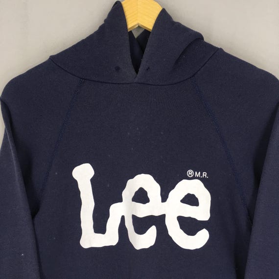 Vintage 90's Lee Usa Blue Hoodie Sweatshirt Large Lee Spell Out