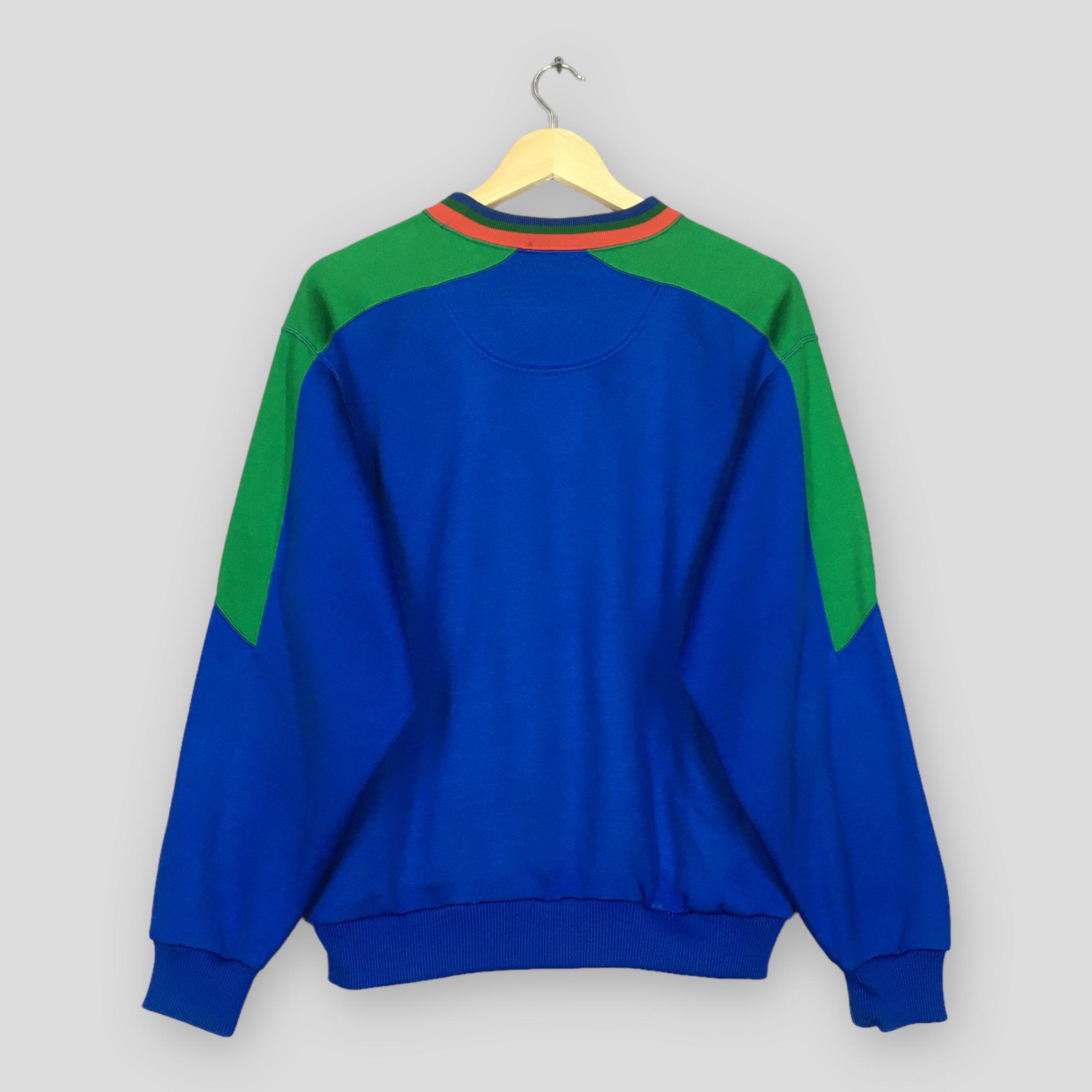 ウェア SERGIO TACCHINI VINTAGE TENNIS SWEATER Vintage 90s Sergio Tacchini Blue Sweatshirt Medium Sergio