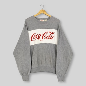 Vintage 90s Coca Cola Carbonated Drink Sweatshirt Large Coca Cola Spell Out Printed Sweater Coca Cola Soda Drink Jumper Coke Gray Crewneck L