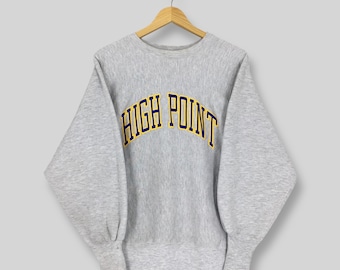 Vintage 90er Jahre Champion High Point Universität Sweatshirt High Point Universität Spell Out Pullover High Point Reverse Weave Pullover Größe M