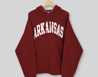Vintage Arkansas Razorbacks NCAA Hoodie Sweatshirt Large Arkansas Razorbacks Spell Out Sweater University Of Arkansas Pullover Hoodie Size L