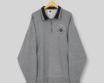 Vintage Harley Davidson Motorcycle Half Zipper Sweatshirt Xxlarge
