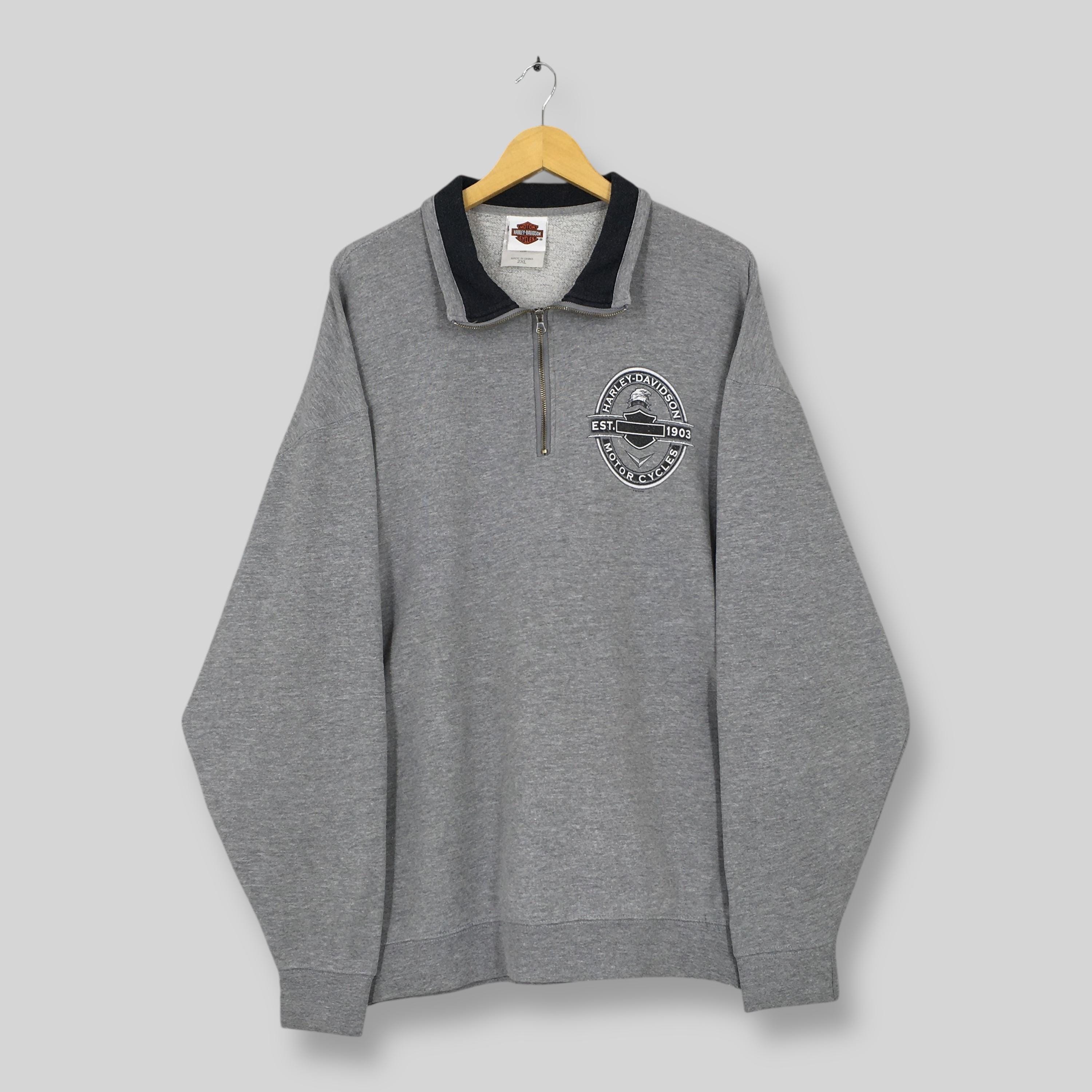 Vintage Harley Davidson Motorcycle Half Zipper Sweatshirt Xxlarge
