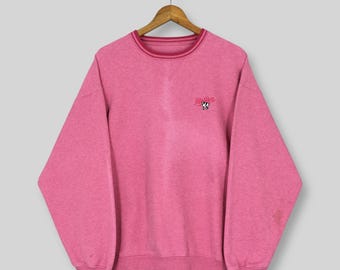 Vintage grote honden sportkleding roze sweater middelgrote grote honden geborduurd logo ronde hals grote honden Fun & Attitude Streetwear trui maat M