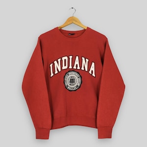 Vintage 90s Indiana University Bloomington Sweatshirt Small Indiana University Printed Logo Sweater Indiana Hoosiers NCAA Crewneck Size S