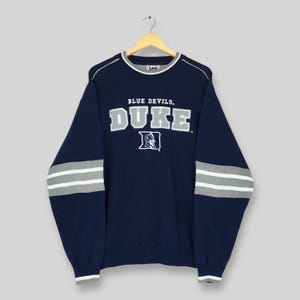 SELTENE Vintage duke Blue Devils ECAA Sweatshirt Großes Duke Blue Devils Gesticktes Logo Pullover der Serie Hoodie Hoody mit Rundhalsausschnitt Größe L