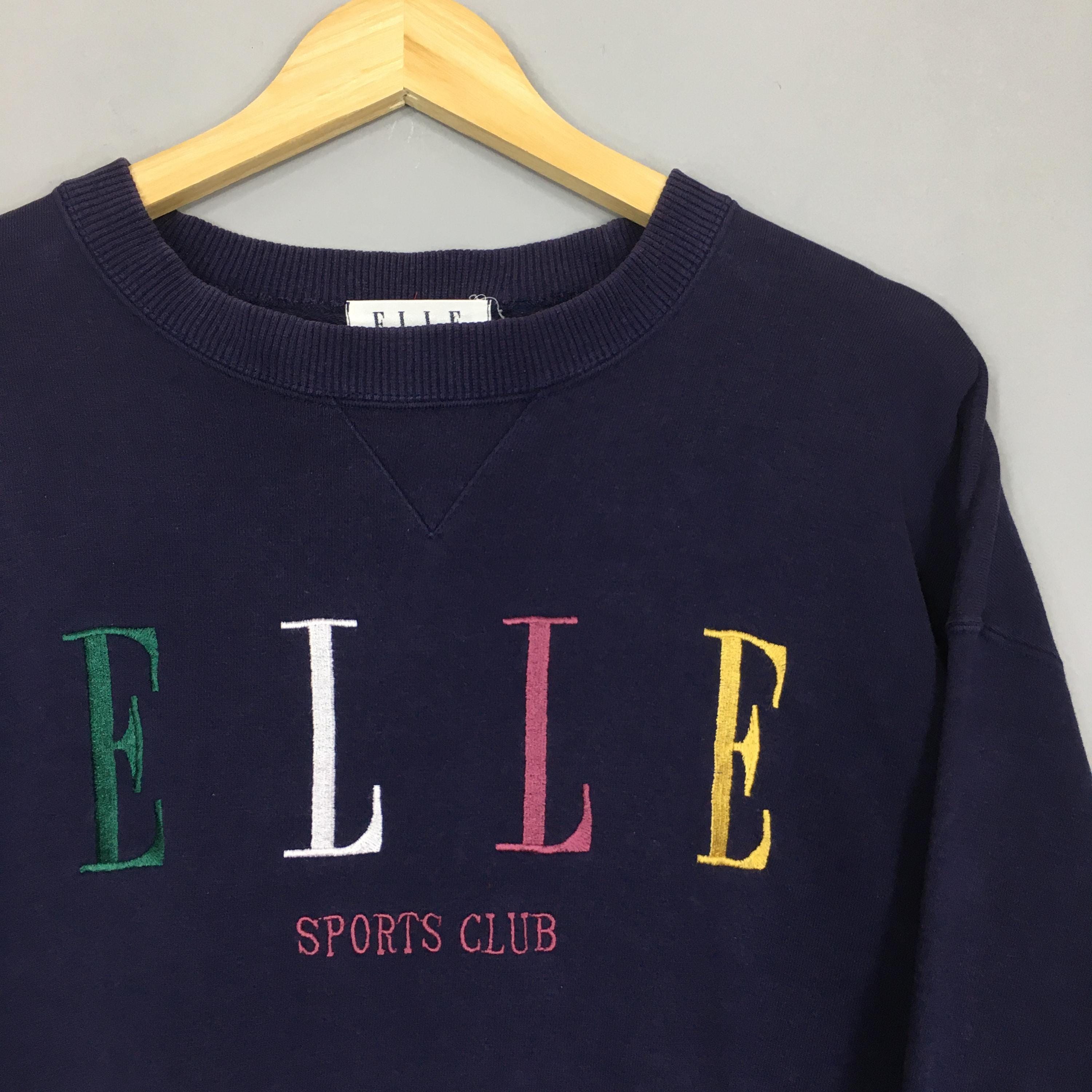 Vintage 90s Elle Sports Club Blue Sweatshirt - Embroidered Logo