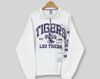 Vintage LSU Tigers NCAA Half Zipper Sweatshirt Medium LSU Tigers Football Spell Out Logo Sweater Louisiana State University Jumper Size M