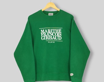 Vintage Marithe Francois Girbaud Paris Sweatshirt Medium Marithé Girbaud Printed Logo Sweater Marithé & Francois Girbaud Green Crewneck M