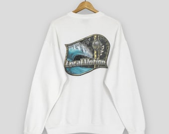 Vintage 90s Local Motion Hawaii White Sweatshirt Large Local Motion Hawaiian Surfboards Sweater Local Motion Jumper Surfer Crewneck Size L