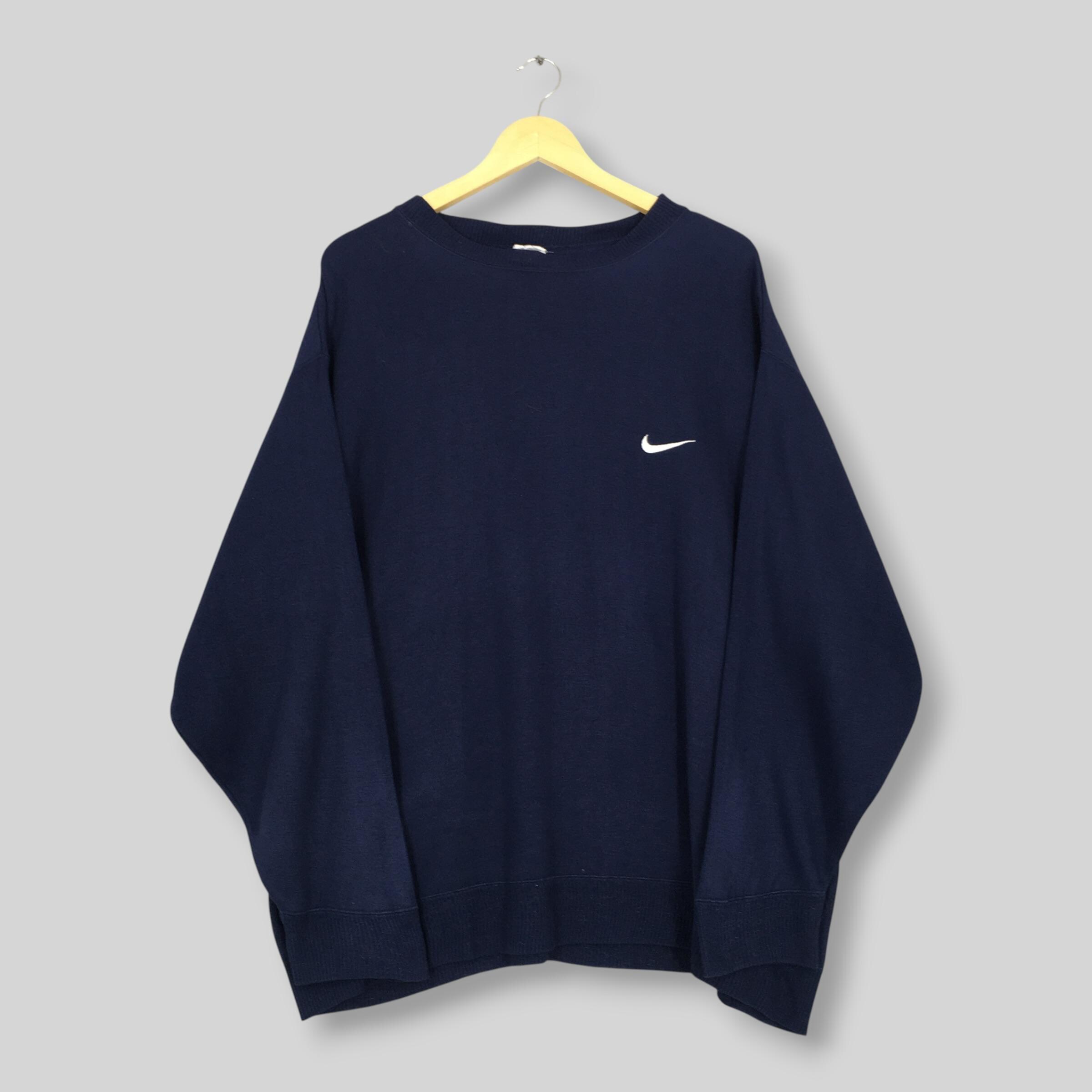 Nike ネイビー スウェット　90s vintage wiz Vintage Distressed Nike Swoosh Blue Sweatshirt Xlarge Nike Swoosh