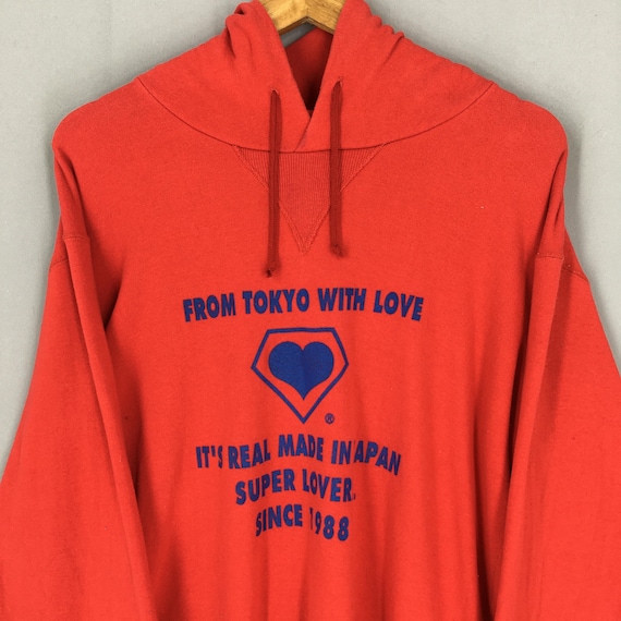 Vintage Super Lovers London Tokyo Hoodie Sweatshirt Large Super