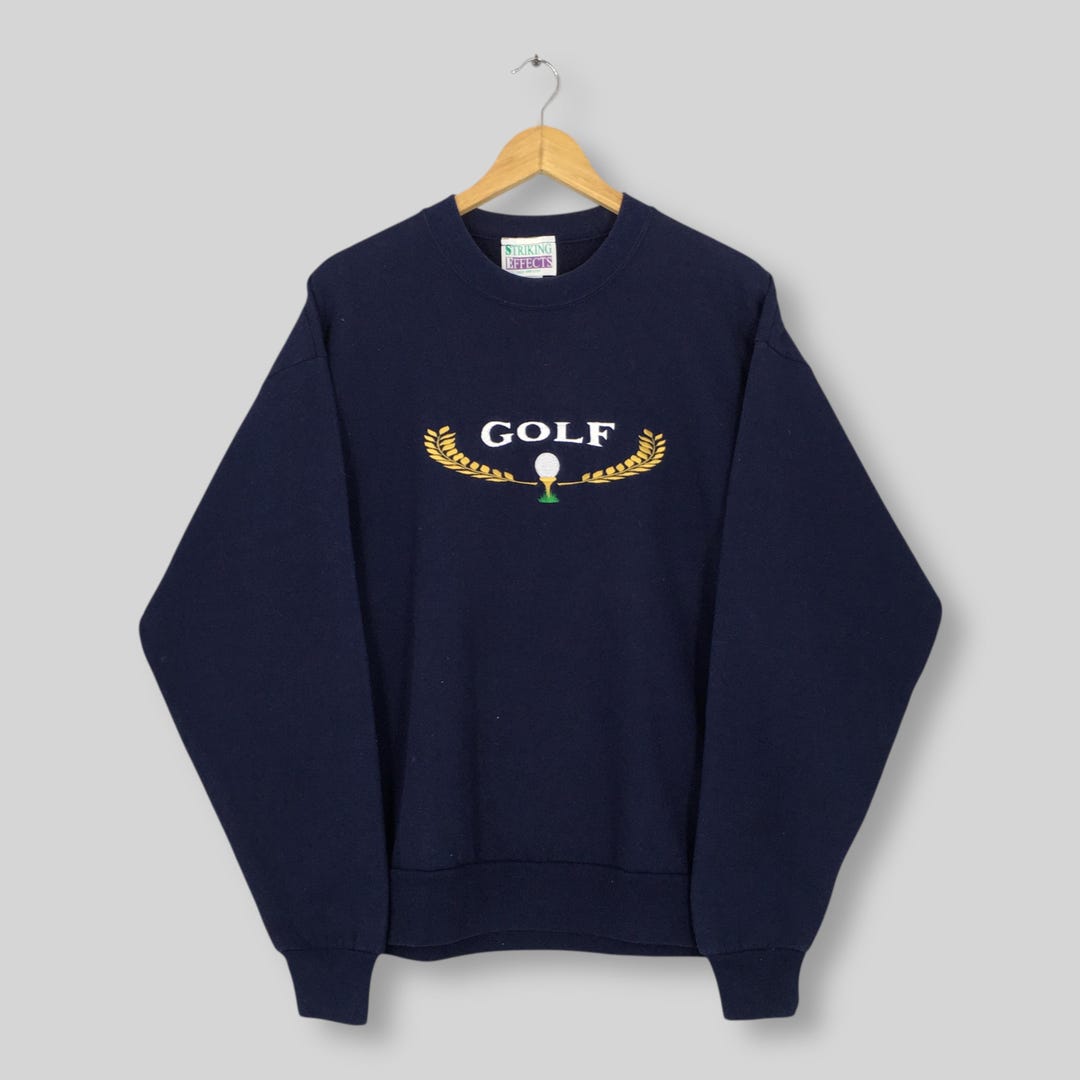Vintage Golf Classic Embroidered Sweatshirt Large Playing Golf