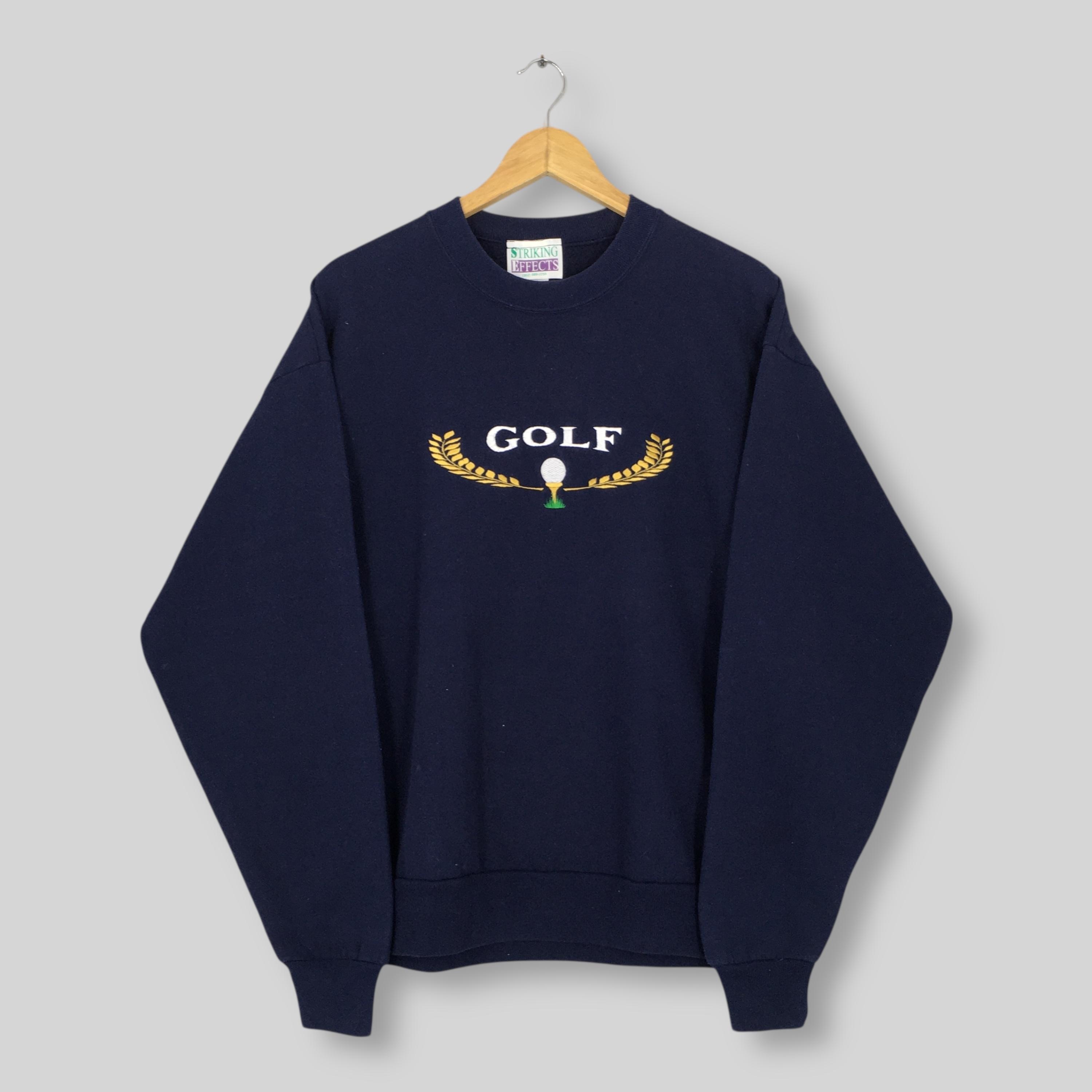 Vintage Golf Classic Embroidered Sweatshirt Large Playing Golf