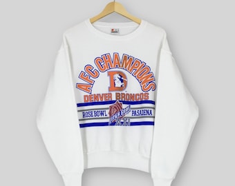 Vintage 80s Denver Broncos NFL Sweatshirt Medium Denver Broncos Rose Bowl Football Champs Sweater Broncos American Football Crewneck Size M