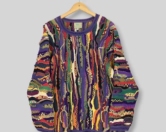 Jersey clásico de punto 3D Coogi Australia de los años 90, talla M. Jersey Coogi Crosby Casino. Jersey Coogi Knitting Chunky 3D Knit Biggie, talla M.