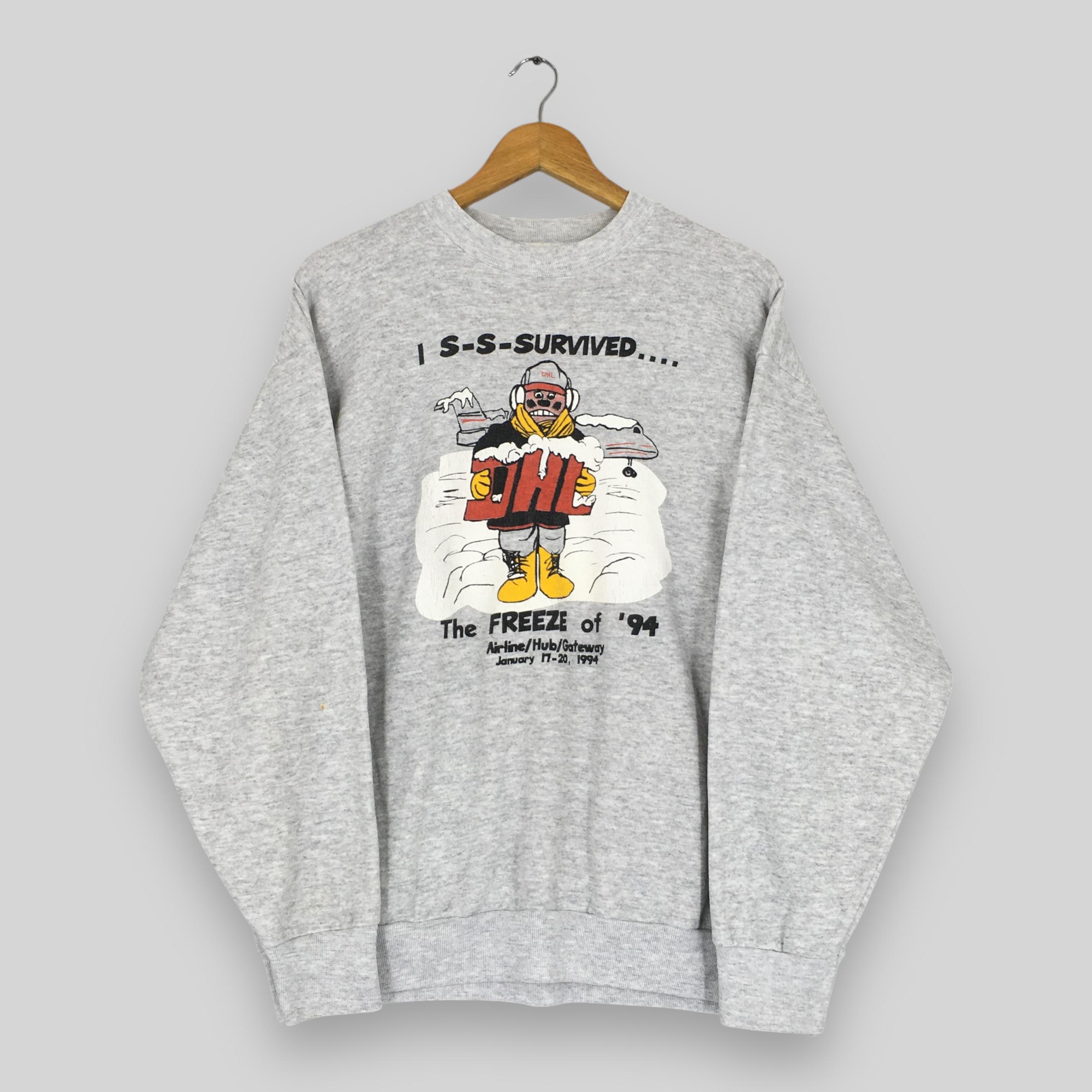 Vintage 90s DHL Express Gray Sweatshirt Xlarge DHL Express